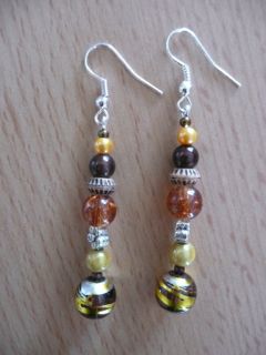 Boucles d'oreilles marron dorées