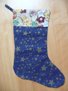Botte de Noël bleue et dorée
