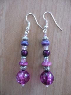 Boucles d'oreilles violettes