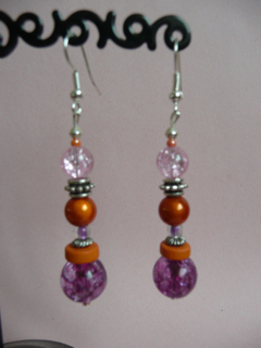 Boucles d'oreilles roses/orange