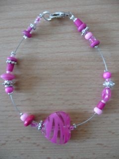 Bracelet perles roses