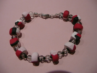 Bracelet rouge/noir/blanc