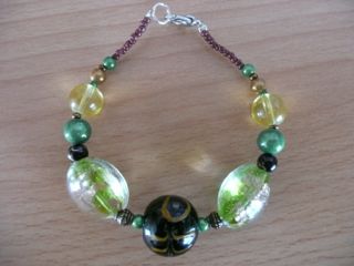 Bracelet grosses perles vertes