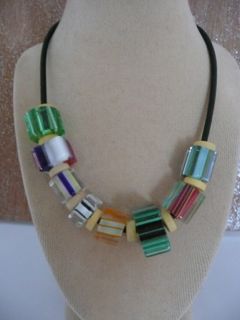 Collier perles en verre